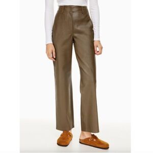 Aritzia Wilfred Free 14 Ascendant Pant High Waisted Vegan Leather Utility Brown